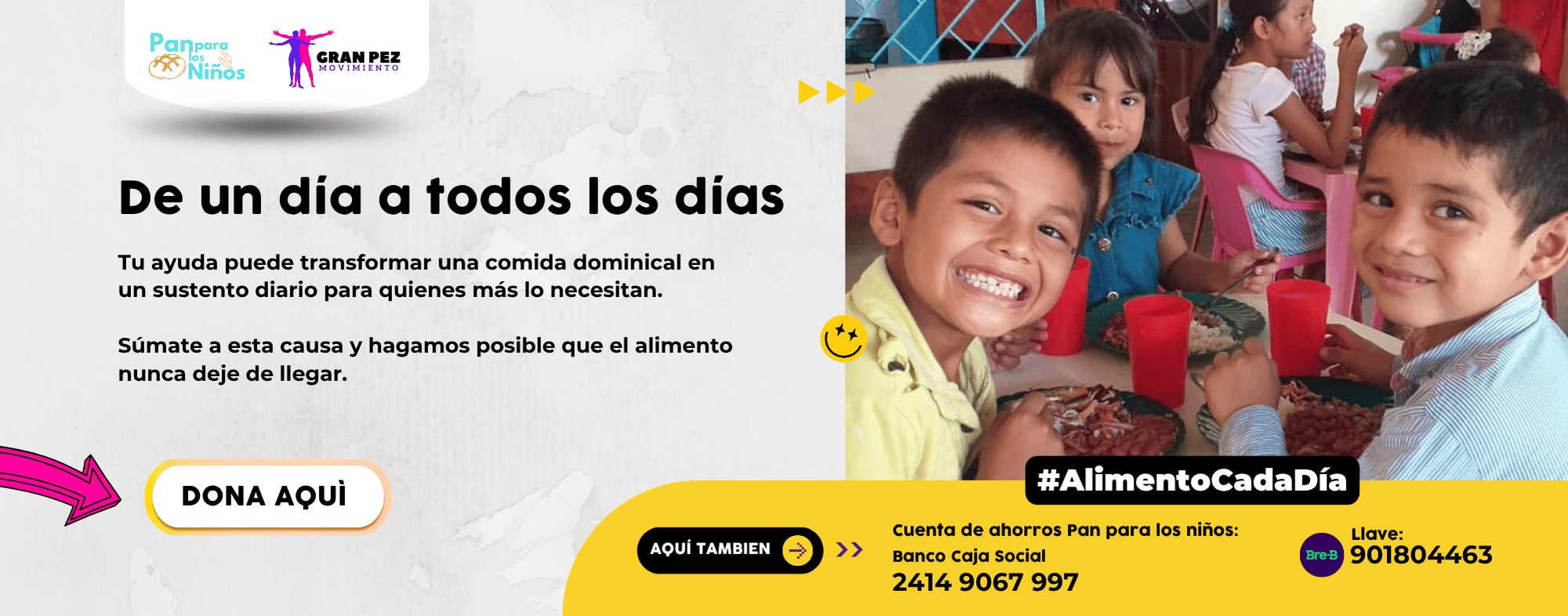 pan para los niños y gran pez